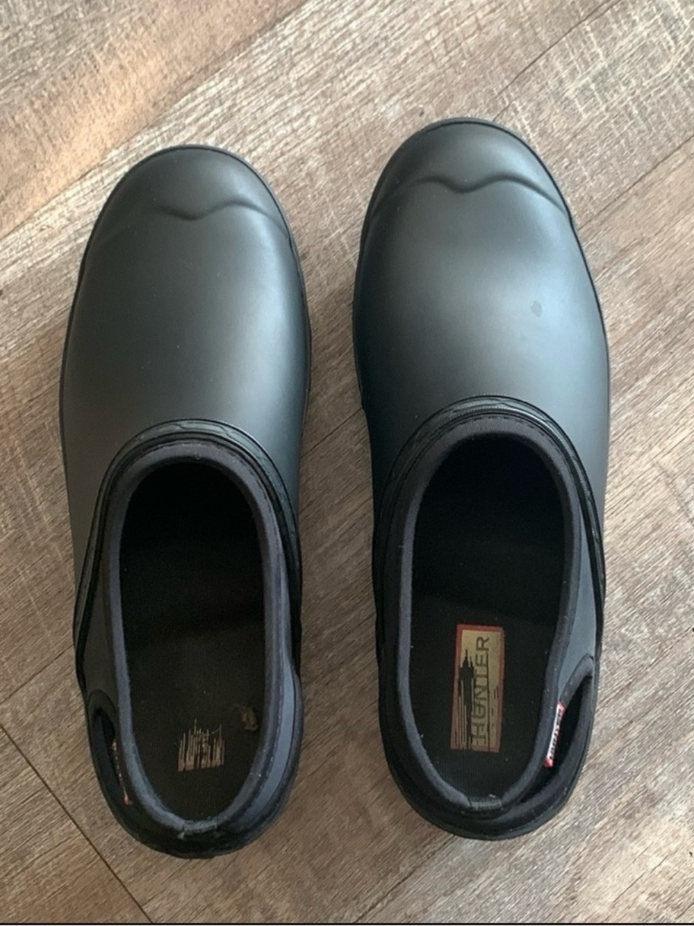 Hunter Original Slingback Clogs Matte Black Waterproof Garden Shoes Size 9